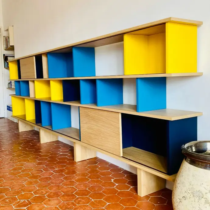 Bibliothèque Design en Bois massif